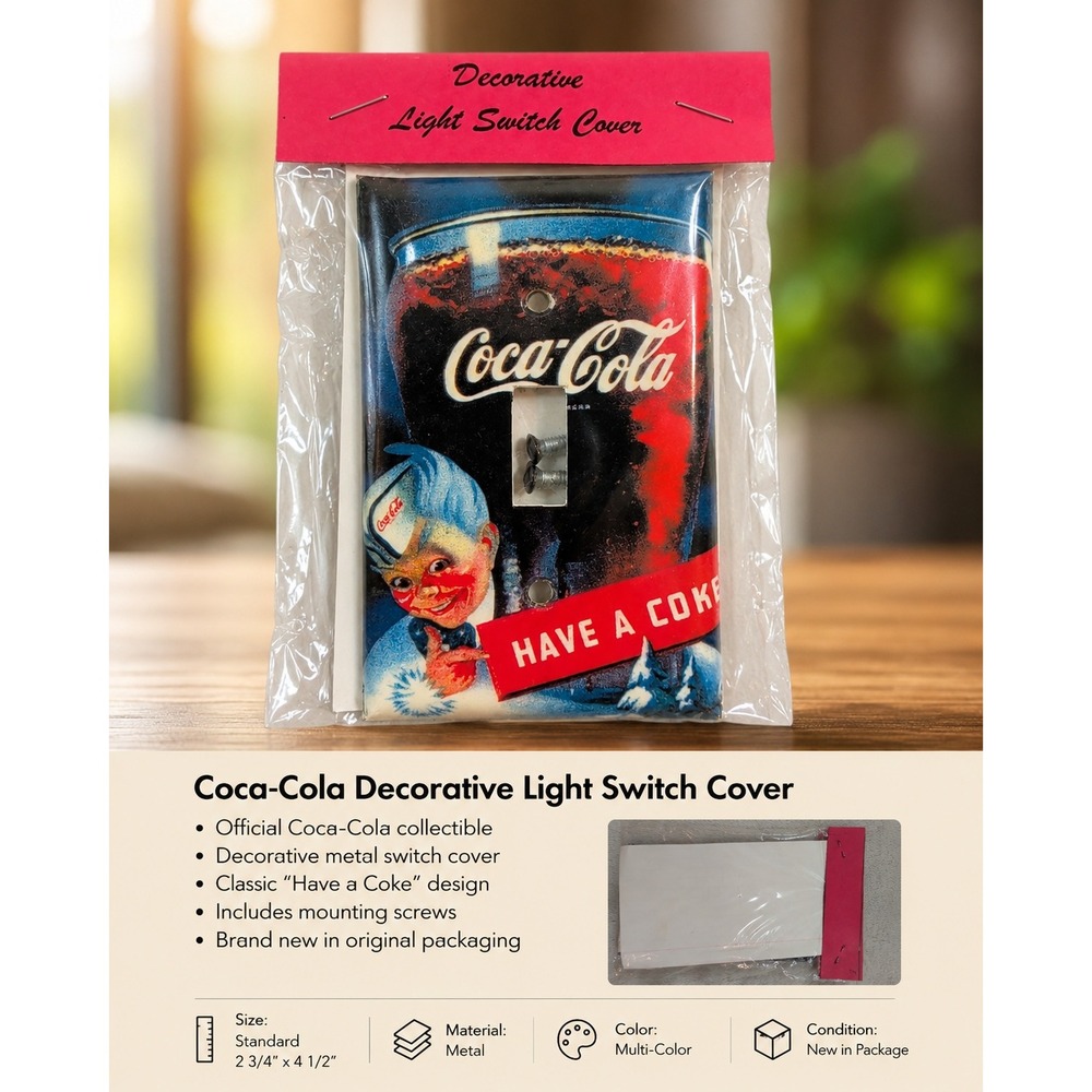 Coca-Cola Vintage Style Light Switch Cover Sprite Boy Have A Coke Wall Plate NEW